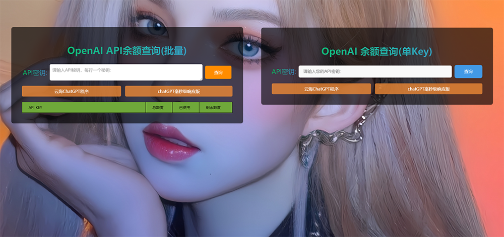 ChatGPT在线查询余额小工具源码-七友源码
