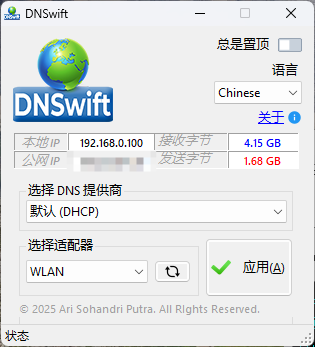 DNS切换工具DNSwift v1.1中文版-七友源码