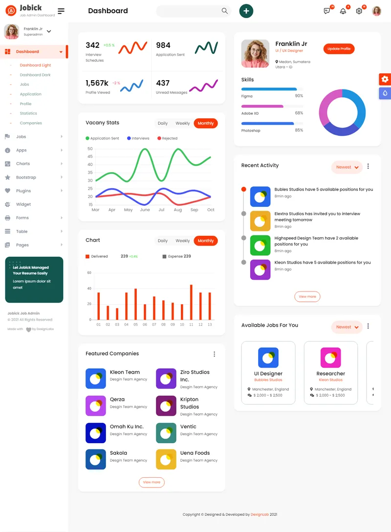 Bootstrap大气OA系统后台管理模板-七友源码