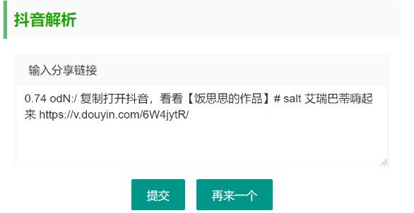 抖音无水印视频解析 html源码-七友源码